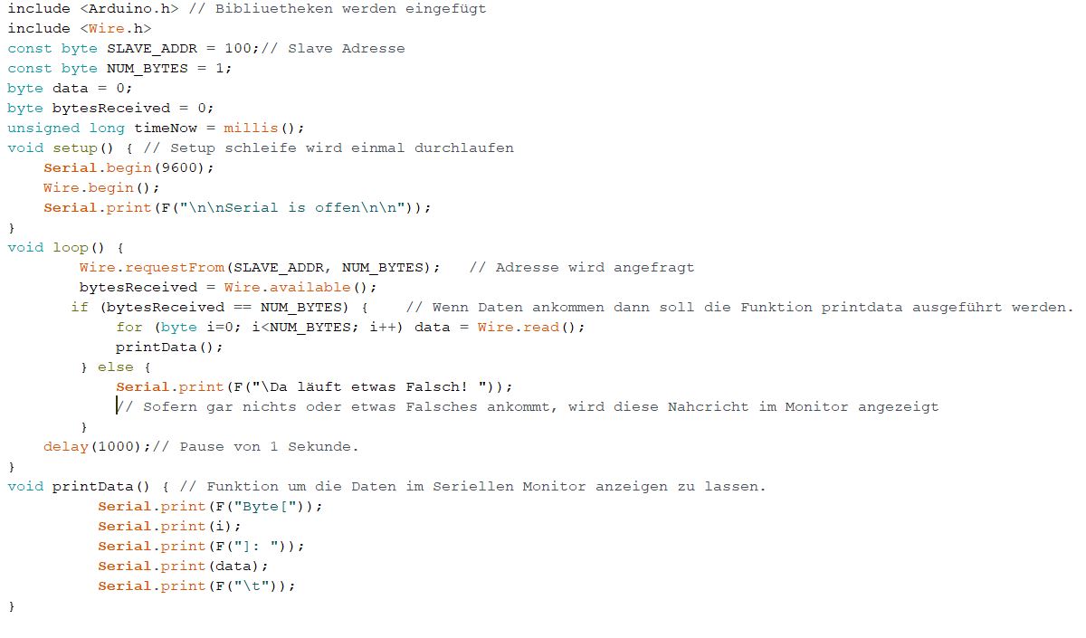 Adruino Code für den Master