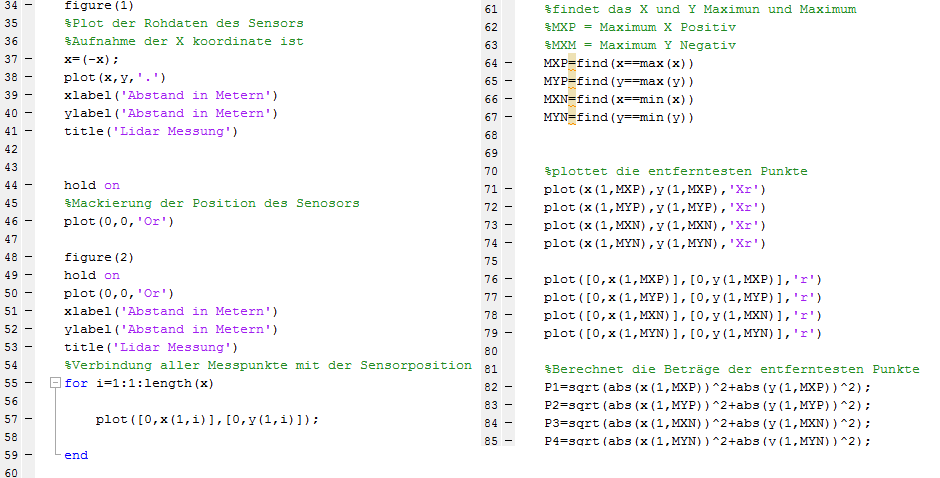 Quellcode4: Code zur Mackierung der weit Entferntesten Punkte