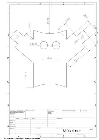 Abb. 3: Technische Zeichnung Sensorgehäuse