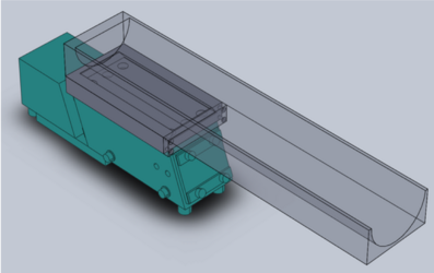 Abb. 16: Gesamtansicht der Vibrationsförderrinne