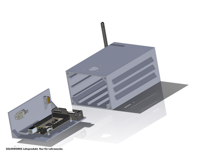 Linksseitige Ansicht der Außenstation in SolidWorks