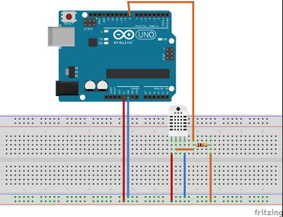 Abbildung 7: Verkabelung des DHT11 Sensors [8]