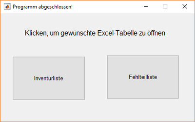 Abb. 14: Dialog nach dem Beenden des Programmes zum Öffnen der automatisch erstellten Listen