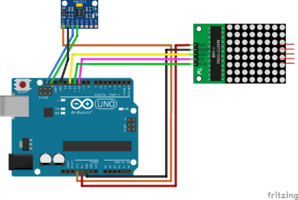 Abb. 4: Fritzing-Schaltungsmodell der Fahrrad-Bremsleuchte (ohne Schalter)