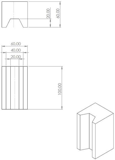 Zeichnung des Stützblocks