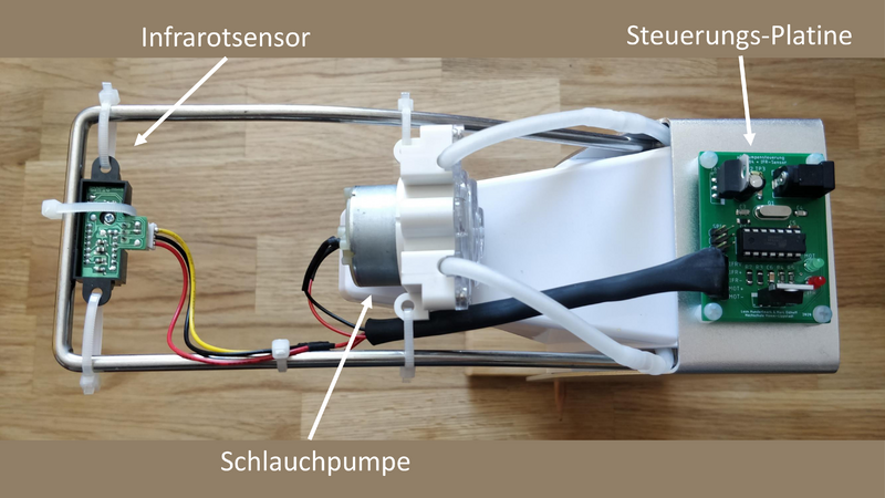 Abb. 6: Ansicht der Spender-Oberseite mit allen Komponenten.