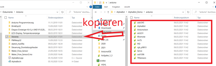 Kopieren der Bibliotheken-Ordner
