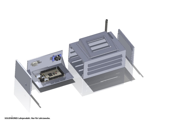 Linksseitige Ansicht der Innenstation in SolidWorks