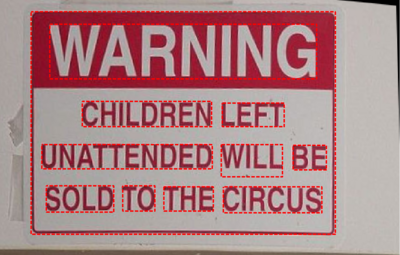 Bild mit markierter Schrift